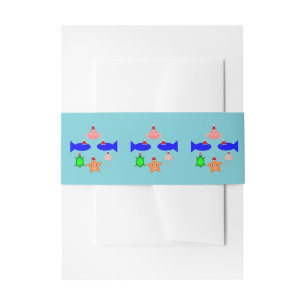 Bandeau De Faire-part Créatures de la mer de Noël