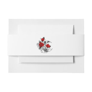 Bandeau De Faire-part Croissant mécanique avec roses rouges