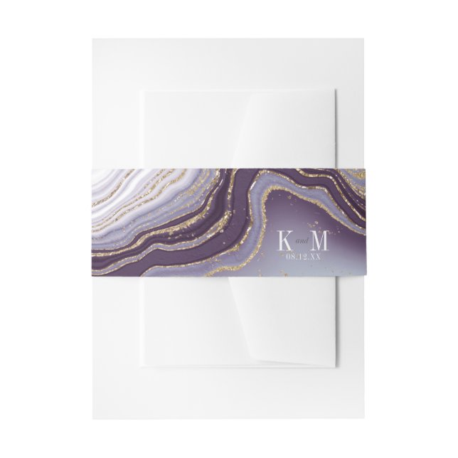 Bandeau De Faire-part Crystal Agate Mariage Amethyst ID825 (Devant example)