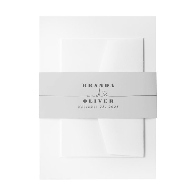 Bandeau De Faire-part Cute Elegant et simple Mariage (Devant example)