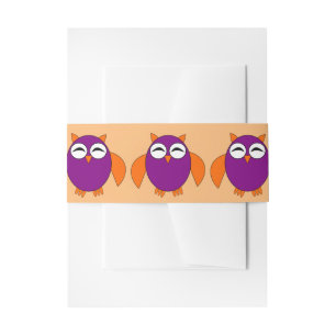 Bandeau De Faire-part Cute Halloween Owl Invitation Belly Band