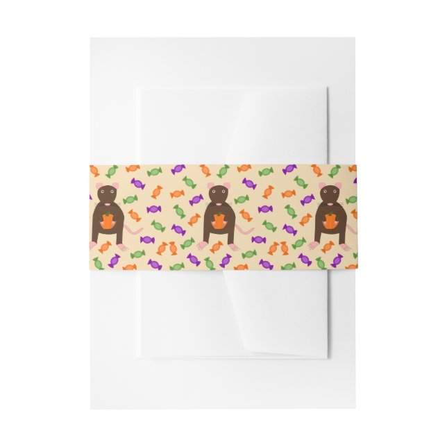 Bandeau De Faire-part Cute Halloween Rat et Citrouille (Devant example)