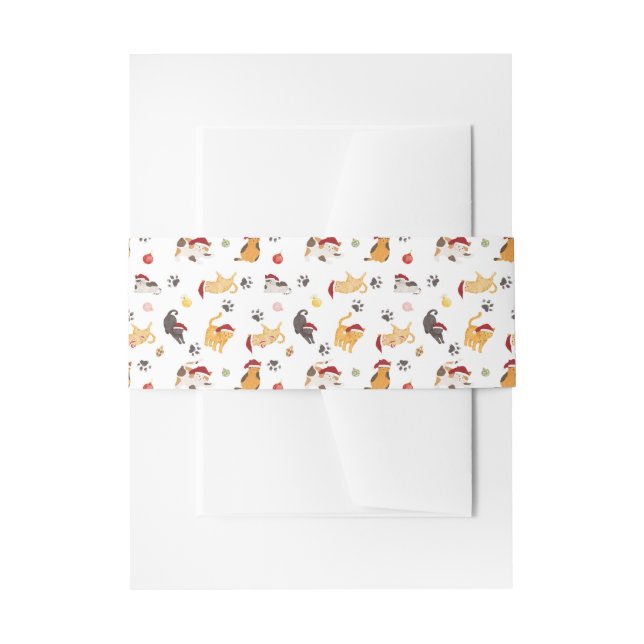 Bandeau De Faire-part Cute Holiday Cat Pattern (Devant example)