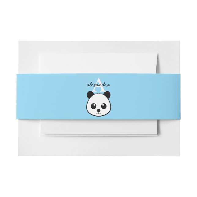 Bandeau De Faire-part Cute Panda Bear Monogram Belly Band | Custom Baby  (Devant Example)