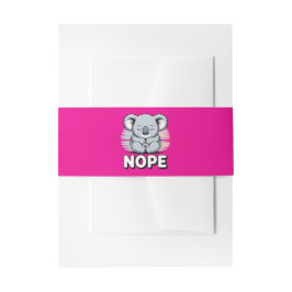 Bandeau De Faire-part Cute Sleeping Koala “Nope” Funny Cartoon
