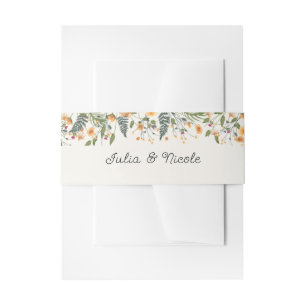 Bandeau De Faire-part Daffodiles botaniques Daisy Peony Flowers Mariage