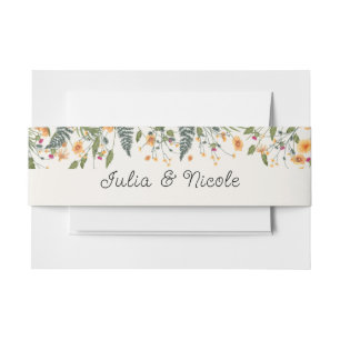 Bandeau De Faire-part Daffodiles botaniques Daisy Peony Flowers Mariage