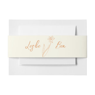 Bandeau De Faire-part Daffodique Mariage Belly Band