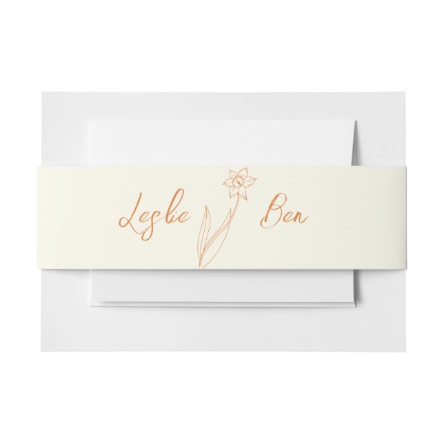 Bandeau De Faire-part Daffodique Mariage Belly Band (Devant Example)
