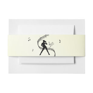 Bandeau De Faire-part Danse de jazz musique jaune