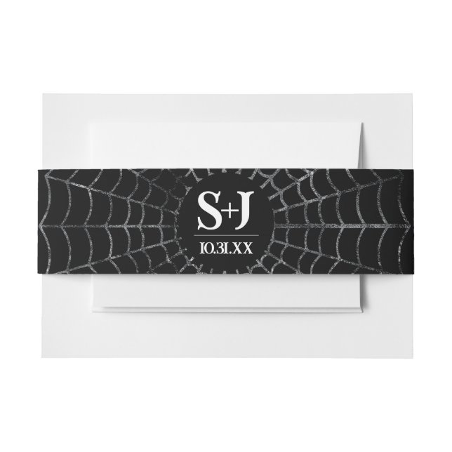 Bandeau De Faire-part Dark and Moody Personnalisable Mariage Belly Band (Devant Example)