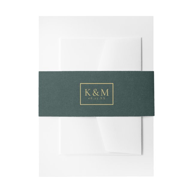 Bandeau De Faire-part Dark Emerald Green Gold Texture ID988 (Devant example)