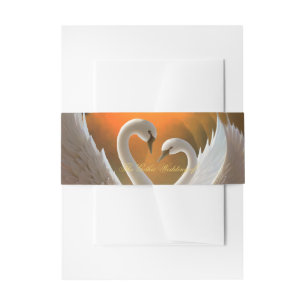 Bandeau De Faire-part De beaux cygnes amoureux.