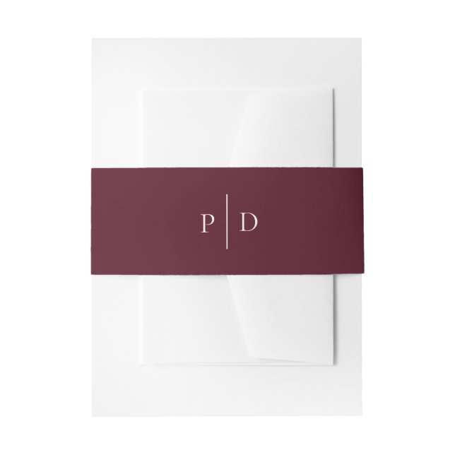Bandeau De Faire-part Deep Burgundy Elegant Classic Wedding (Devant example)
