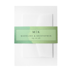 Bandeau De Faire-part Dégradé Vert Élégant Minimaliste