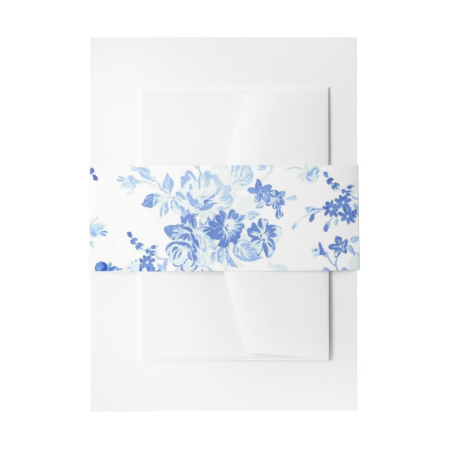 Bandeau De Faire-part Délicat Mariage de fleurs bleues (Devant example)