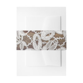 Bandeau De Faire-part Dentelle blanche | Mariage en bois de grange