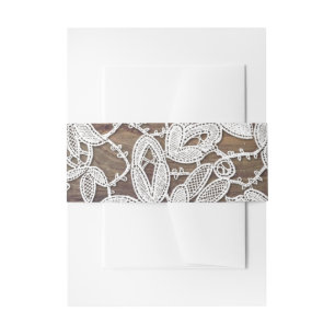 Bandeau De Faire-part Dentelle blanche   Mariage en bois de grange
