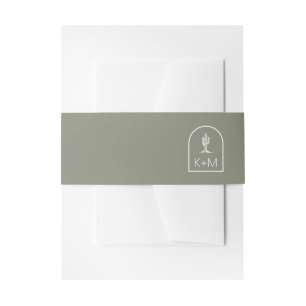 Bandeau De Faire-part Desert Vibes Mariage Dark Sage Green ID1019