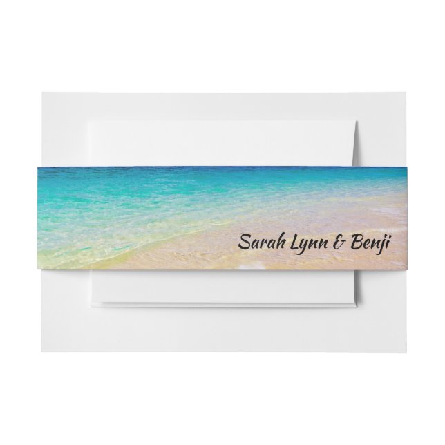 Bandeau De Faire-part Destination de sable de plage (Devant Example)