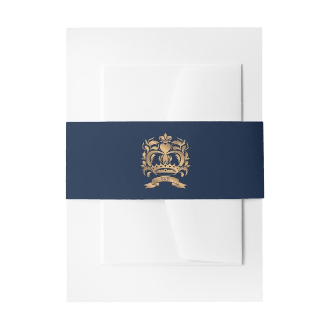 Bandeau De Faire-part Destination Mariage Gold Crest Monographie Monogra (Devant example)