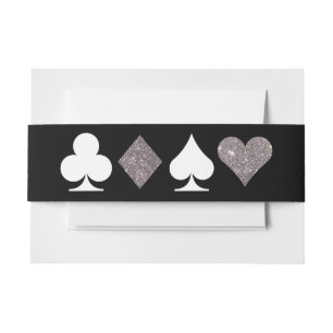 Bandeau De Faire-part Destiny Vegas Invitation Faux Silver Parties scint