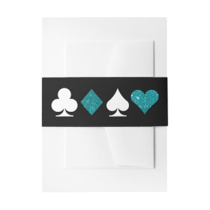 Bandeau De Faire-part Destiny Vegas Invitation Parties scintillant Turqu