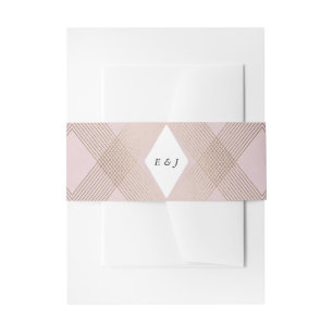 Bandeau De Faire-part Diamant Or Géométrique Art Déco Porte Rose