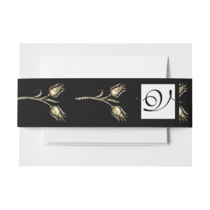 Bandeau De Faire-part DIAMOND TULIPS noir blanc Carré Monogramme
