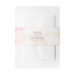 Bandeau De Faire-part Doux Pastel Blush Peacht Rose Aquarelles