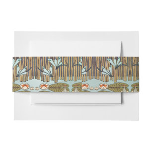 Bandeau De Faire-part Dragonflies Water Lilies Marais Art Nouveau
