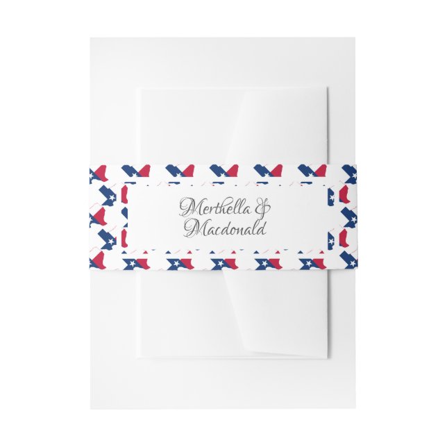 Bandeau De Faire-part DRAPEAU TEXAS MARIAGE personnalisé (Devant example)