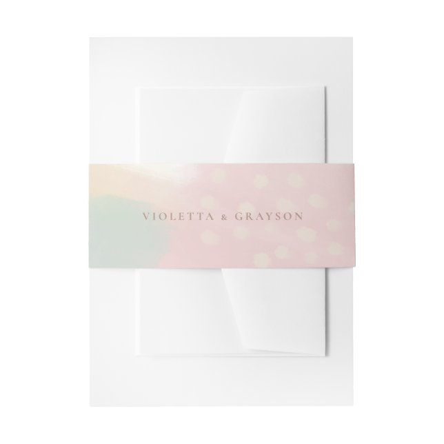 Bandeau De Faire-part Dreamy Pink Pastel Mariage d'art Abstrait (Devant example)