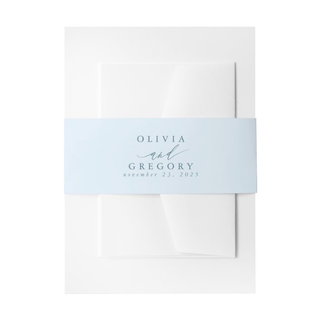 Bandeau De Faire-part Dusty Blue Elegant Minimal Mariage (Devant example)