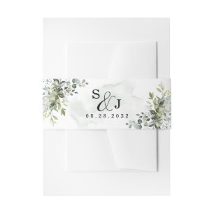 Bandeau De Faire-part Dusty Blue Eucalyptus Greenery Mariage succulent