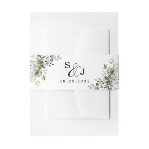 Bandeau De Faire-part Dusty Blue Eucalyptus Greenery Mariage succulent