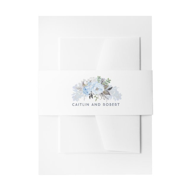 Bandeau De Faire-part Dusty Blue Floral Mariage (Devant example)