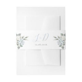 Bandeau De Faire-part Dusty Blue Floral Mariage
