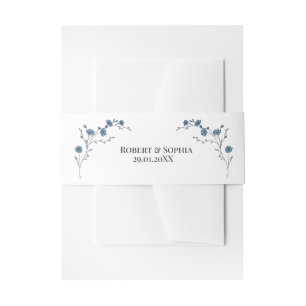Bandeau De Faire-part Dusty Blue Floral Mariage