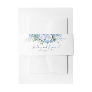 Bandeau De Faire-part Dusty Blue Hydrangea Floral Mariage