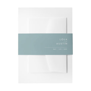 Bandeau De Faire-part Dusty Boho Blue Invitation Belly Band