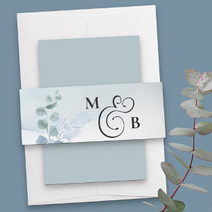 Bandeau De Faire-part Dusty Eucalyptus Monogramme Mariage