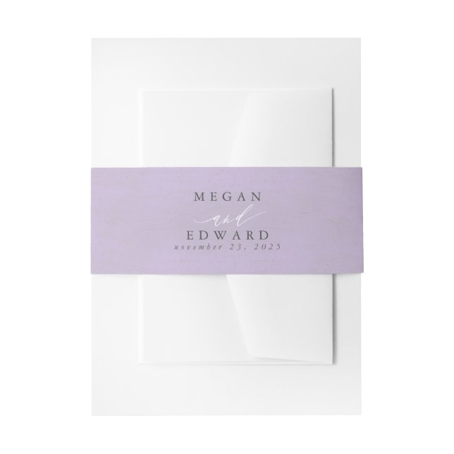 Bandeau De Faire-part Dusty Purple Faire-part de mariage Belly Band (Devant example)