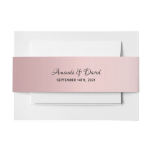 Bandeau De Faire-part Dusty rose dégradé noms date mariage