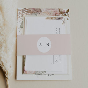 Bandeau De Faire-part Dusty Rose Faire-part de mariage Belly Band