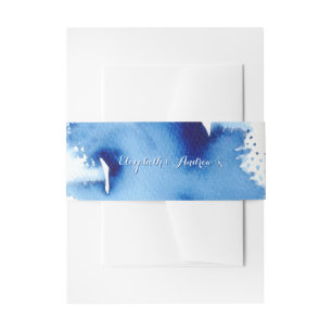 Bandeau De Faire-part EAU CHIC COULEUR chic noir naby bleu