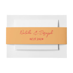 Bandeau De Faire-part Écrit à la main Retro Colorful Fun Mariage moderne