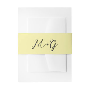 Bandeau De Faire-part Écriture Gras Jaune Beurre Élégant Mariage