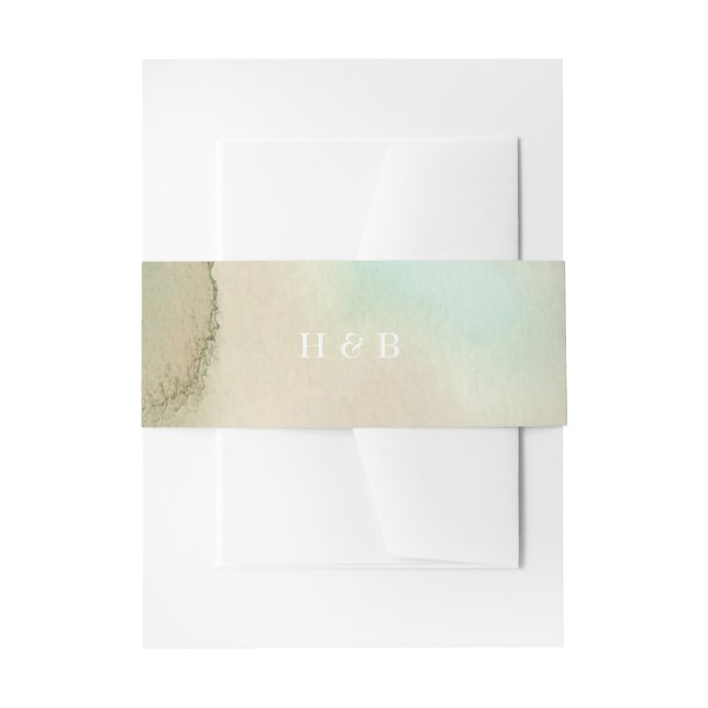 Bandeau De Faire-part Élégance de l'aquarelle de plage douce (Devant example)
