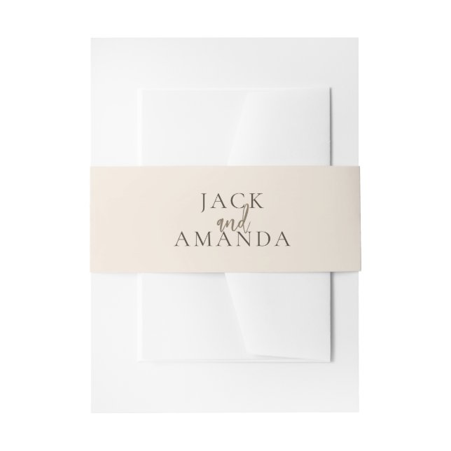 Bandeau De Faire-part Élégance Rustique Mariage de ventre bandes (Devant example)